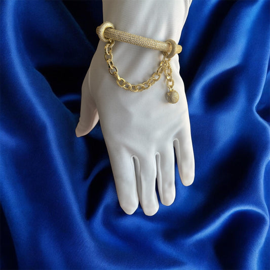 Stunning Jewelry - Elegant Gold and stone bracelet
