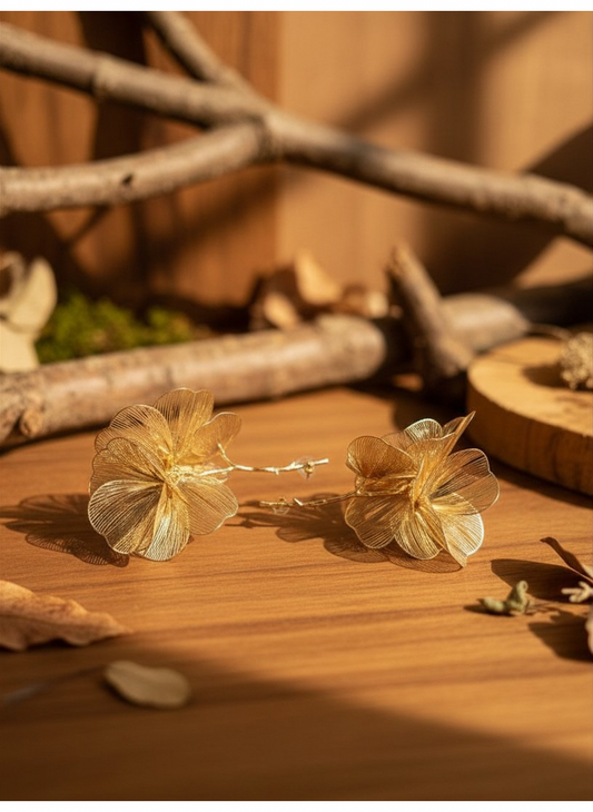 Stunning Jewelry - Beautiful Gold hanging earrings