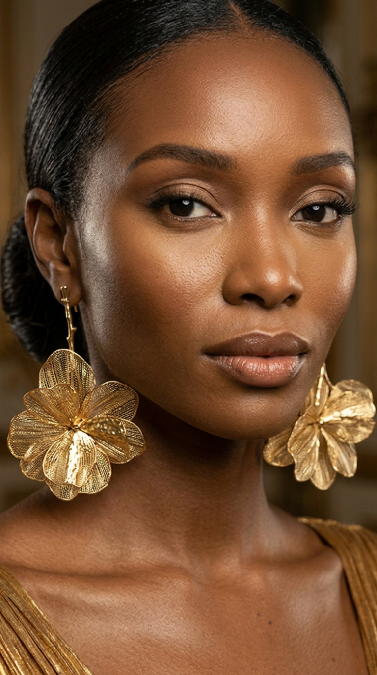 Stunning Jewelry - Beautiful Gold hanging earrings