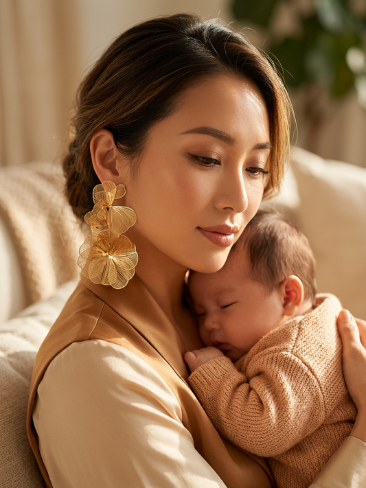 Stunning Jewelry - Beautiful floral dangle earrings